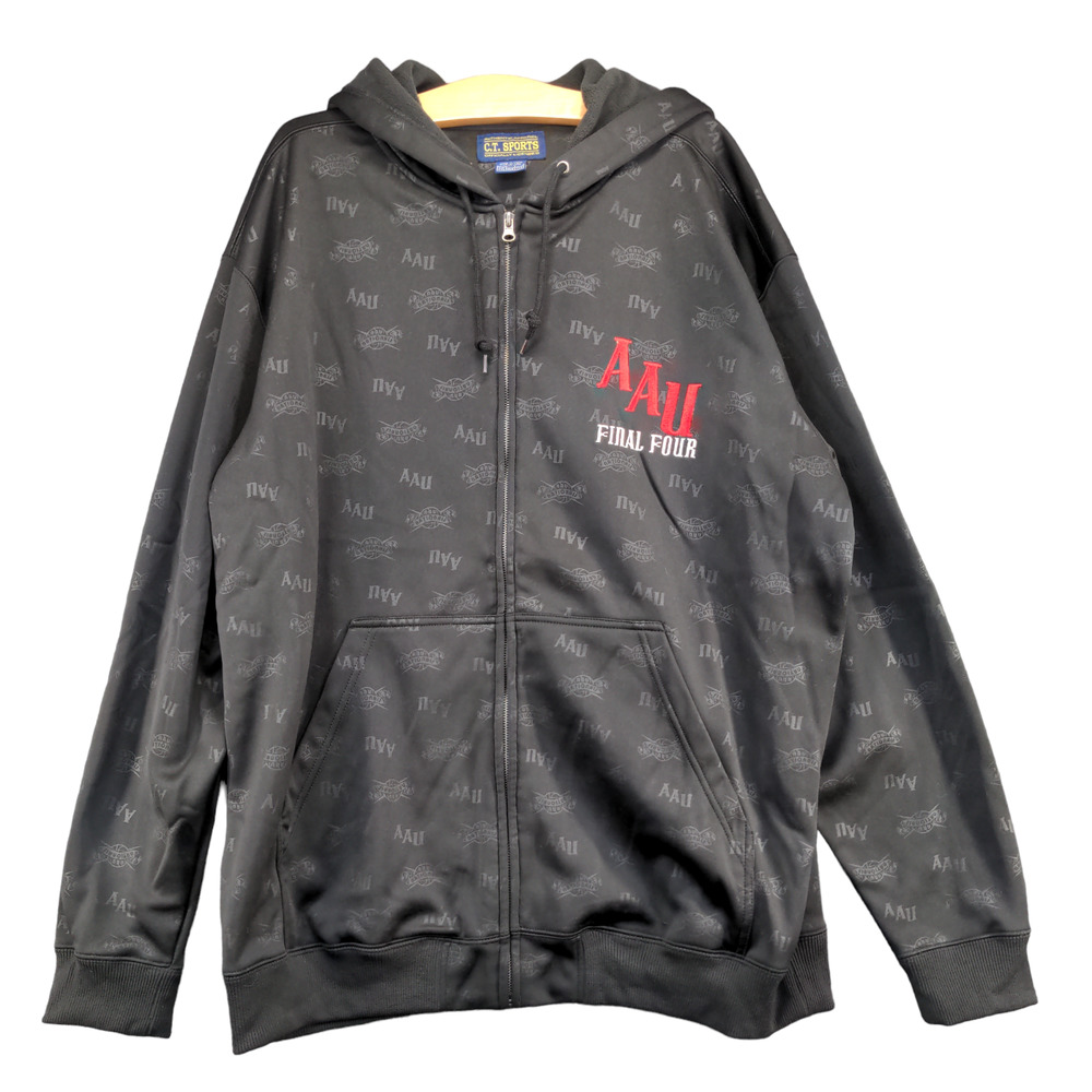 C.T. Sports Mens AAU Nationals Final Four Zip Up Hoodie Black XXL All Over Print
